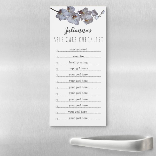 Self Care Checklist Orchid Magnetic Notepad (In Situ)