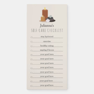 Self Care Checklist Stones Candles Orchids Magnetic Notepad