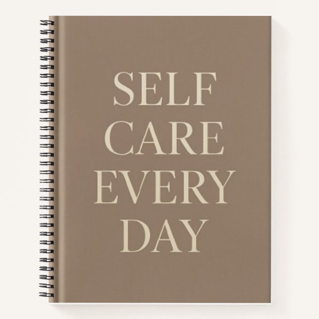 Self Care Every Day" Inspirational School Notebook (Front)