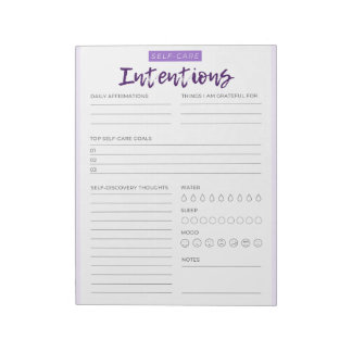 Self-Care Intentions Pad