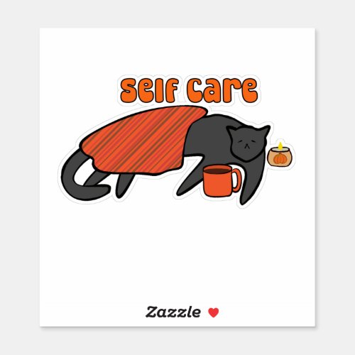 Self Care Kitty Sticker