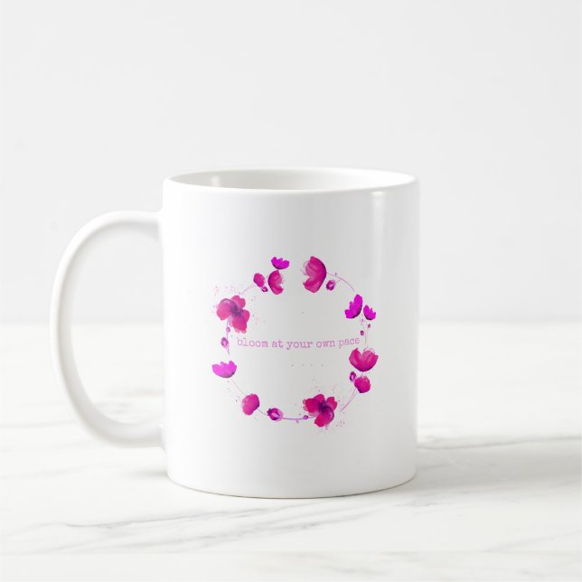 Self-Care Mug – Bloom at Your Own Pace (Left)