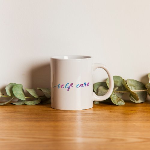 Self care _ pink and blue coffee mug