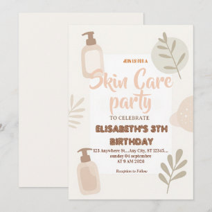 Self-Care Skin Care Party Invitation  Relax & Glow