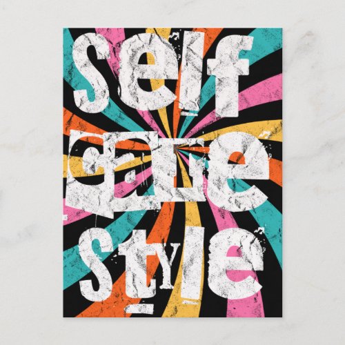 Self care style postcard