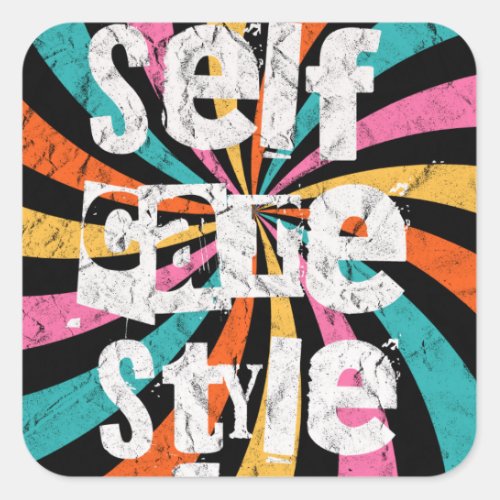 Self care style square sticker