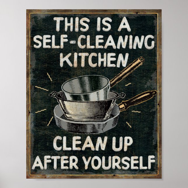 Self Cleaning Kitchen Poster (Front)