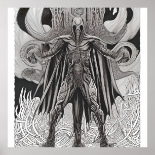 Self Coloring Dragon God Poster