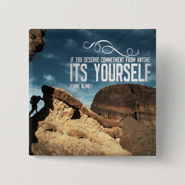 Self Commitment Inspirational Button (Front)