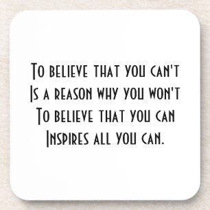 Self confidence beverage coaster