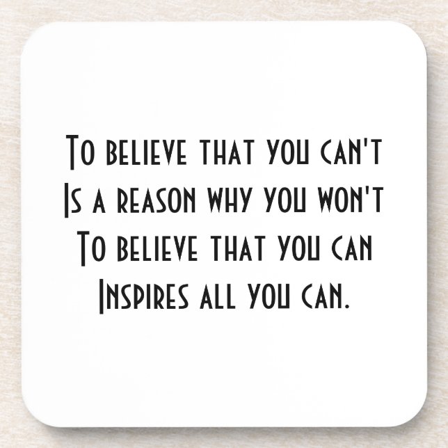 Self confidence beverage coaster (Front)