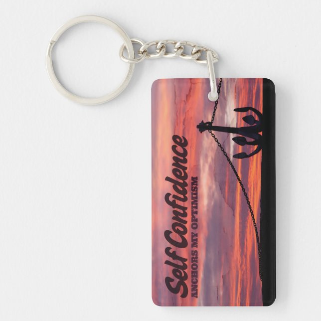 "Self confidence" Motivation Affirmation Keychain (Front)