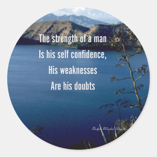 Self confidence-motivational quotation classic round sticker (Front)