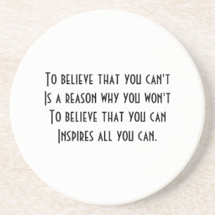 Self confidence sandstone coaster