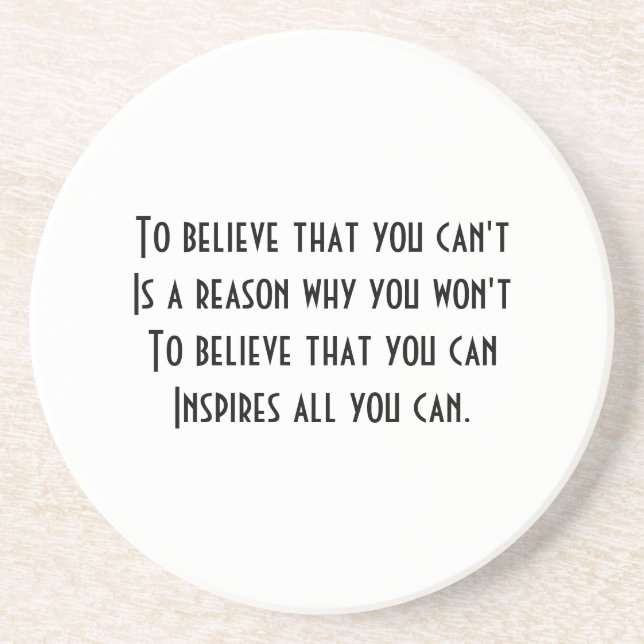 Self confidence sandstone coaster (Front)