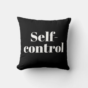 Self-control Black White Double-sided Throw Pillow
