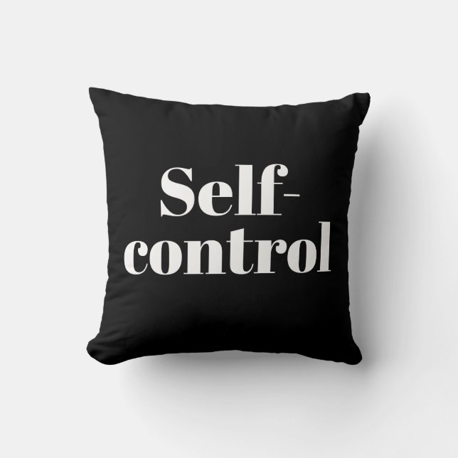 Self-control Black White Double-sided Throw Pillow (Front)