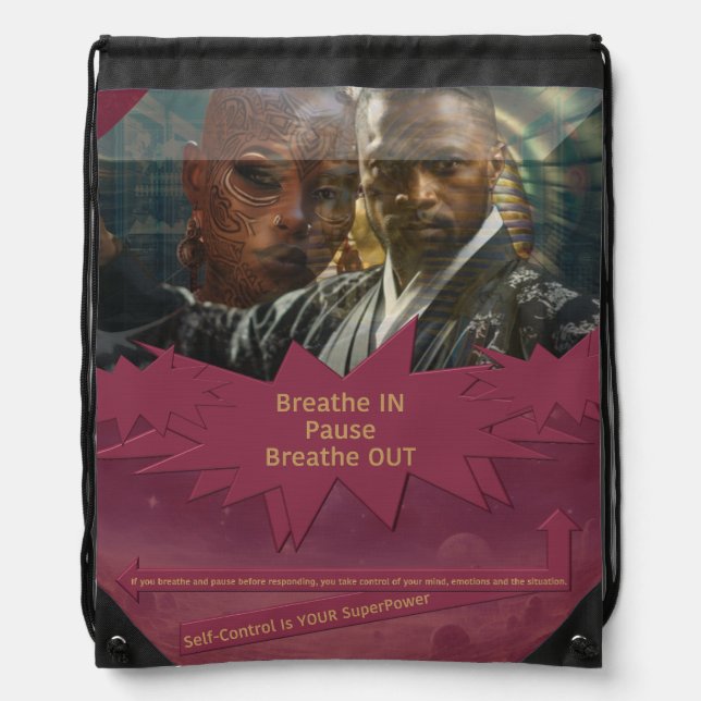 Self-Control Is YOUR SuperPower Drawstring Bag (Front)