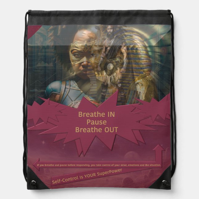 Self-Control Is YOUR SuperPower Drawstring Bag (Front)