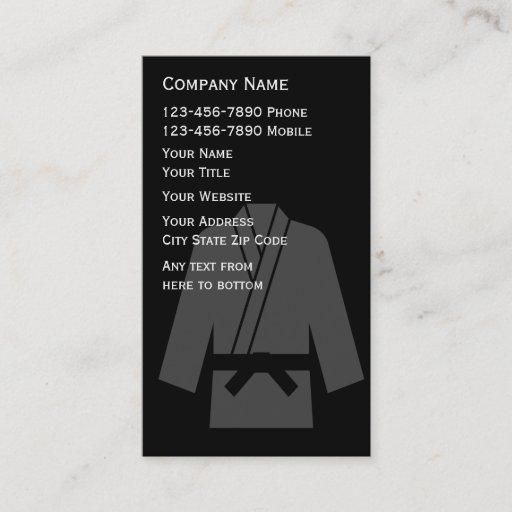 Customizable Self Defense Business Cards
