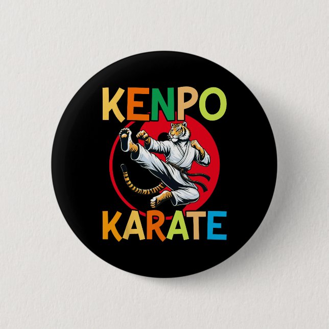 Self Defense Kenpo Karate Martial Arts  Button (Front)