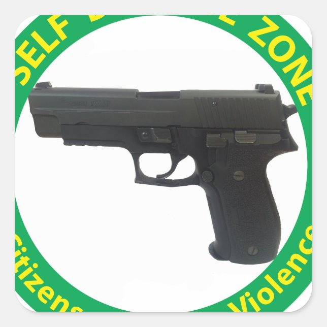 Self Defense Zone-Violence Square Sticker (Front)