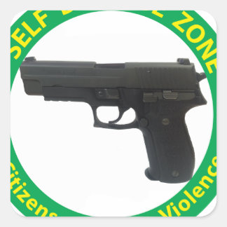 Self Defense Zone-Violence Square Sticker