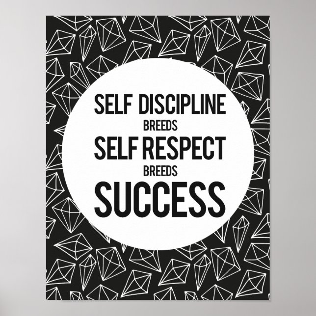 Self Discipline Breeds Success Determination Poster (Front)