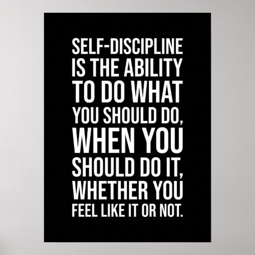 Self_Discipline _ Gym Hustle Success Mindset Poster