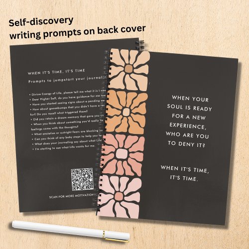 Self Discovery Journaling Prompts Boho Floral Notebook
