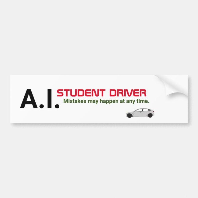 Self-Driving Vehicle Bumper Sticker (Front)
