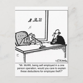 Self Employed & Employee Theft Postcard