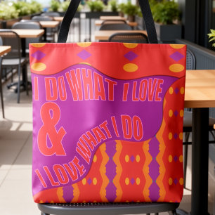 Self Expression Purple Orange Patterned Tote Bag