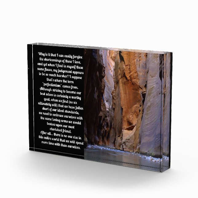 Self Forgiveness Inspirational Acrylic Award (Right)