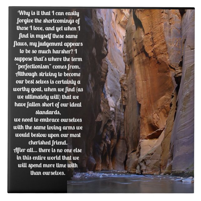 Self Forgiveness Inspirational Ceramic Tile (Front)