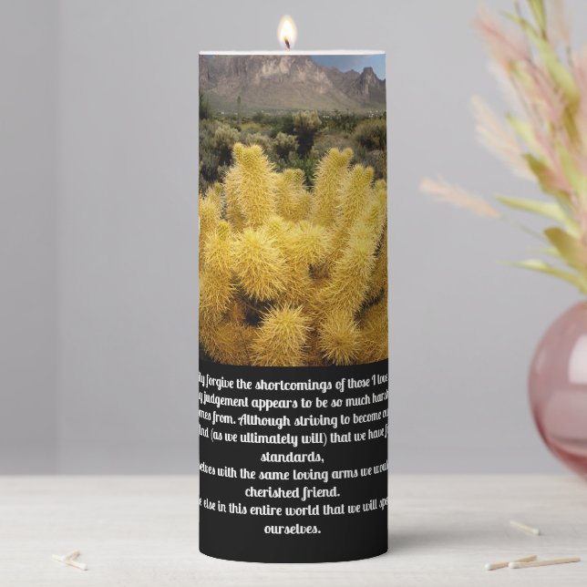 Self Forgiveness Inspirational Pillar Candle (In Situ)