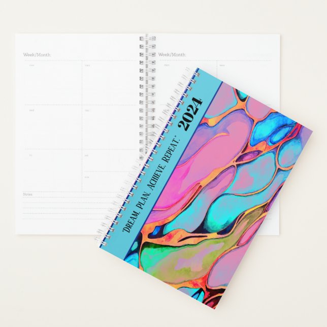 SELF-GOAL MOTIVATIONAL QUOTE WATERCOLOR INK DESIGN PLANNER (Display)