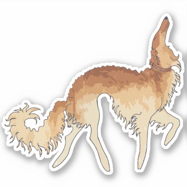 Self Gold Ballet Borzoi Custom-Cut Vinyl Sticker (Front)