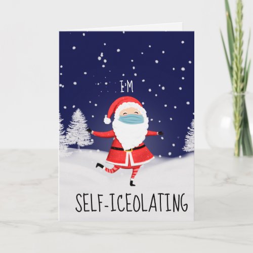 self_iceolating Santa holiday Card