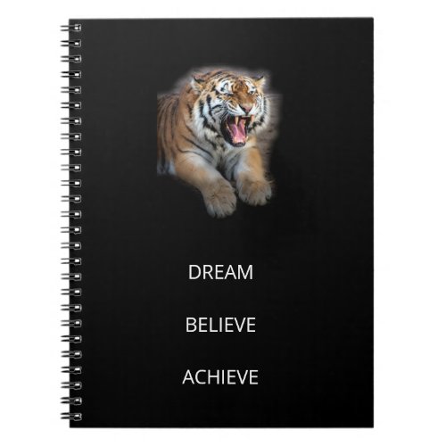 Self Improvement Success Modern Elegant Tiger Cool Notebook