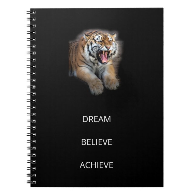 Self Improvement Success Modern Elegant Tiger Cool Notebook (Front)