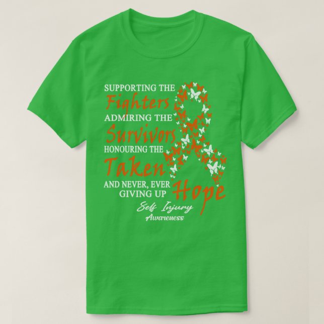 Self Injury Awareness Supporting The Fighters Butt T-Shirt (Design Front)