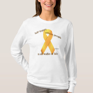 Self-Injury Ribbon Ladies Long Sleeve Shirt