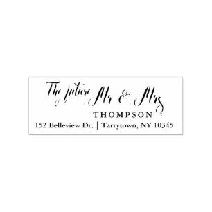 Self-Ink Modern Future Mr. and Mrs. Return Address Rubber Stamp