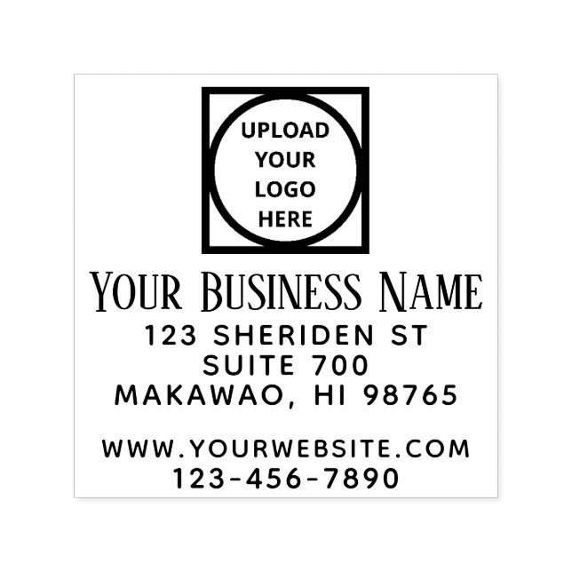 Self Inking Business Address Stamper With Logo Self-inking Stamp (Design)