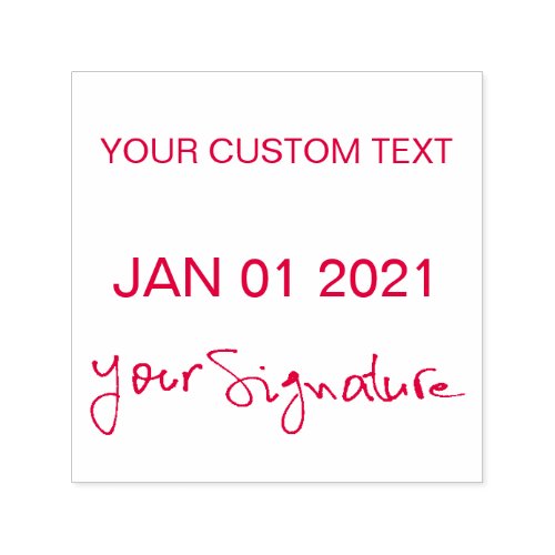 Self_inking Dater With Signature Date Custom Text Self_inking Stamp