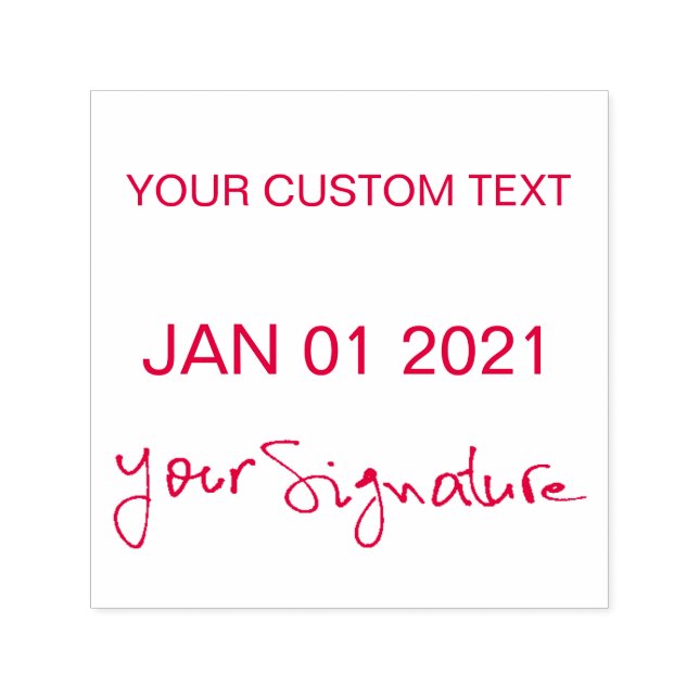 Self-inking Dater With Signature Date Custom Text Self-inking Stamp (Design)