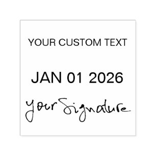 Self-inking Dater With Signature Date Custom Text Stamp