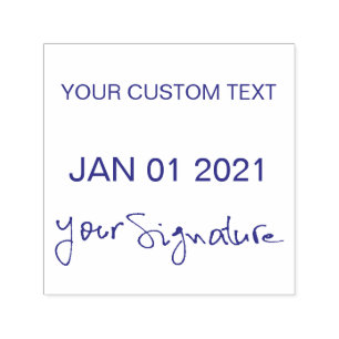 Self-inking Dater With Signature Date Custom Text Stamp