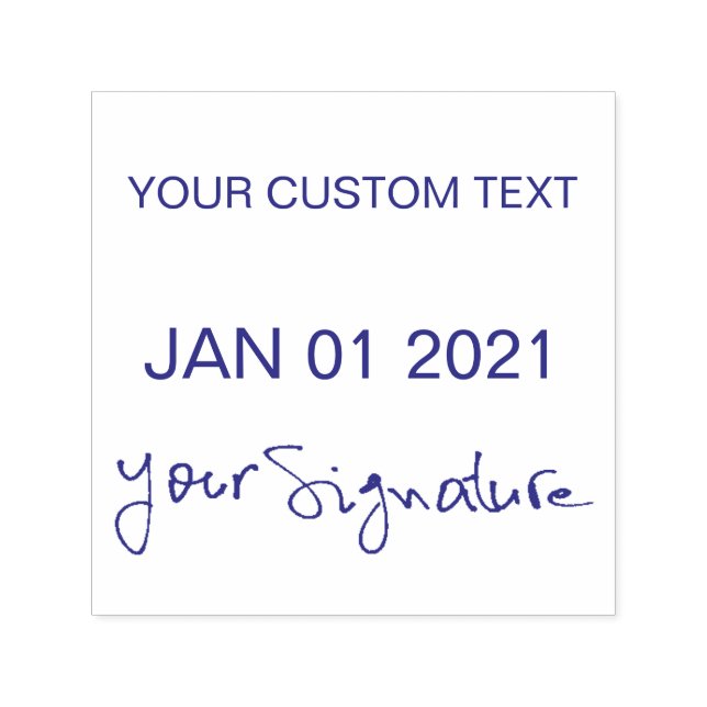 Self-inking Dater With Signature Date Custom Text  Stamp (Design)